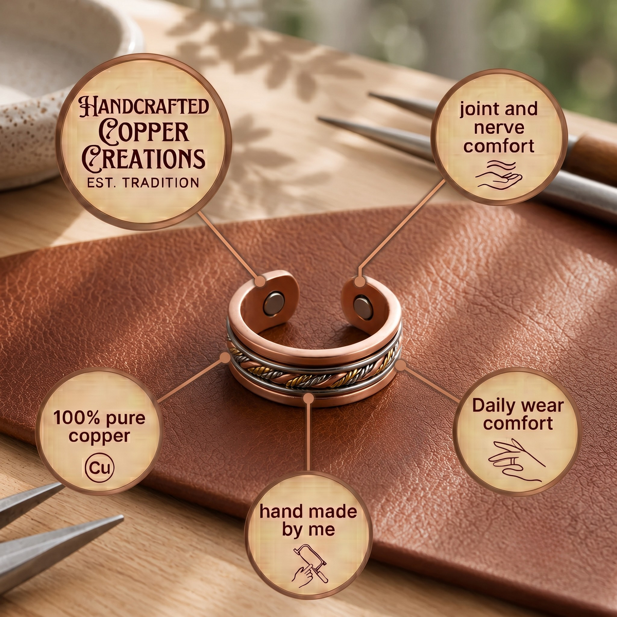 Mary's Braid Copper Ring