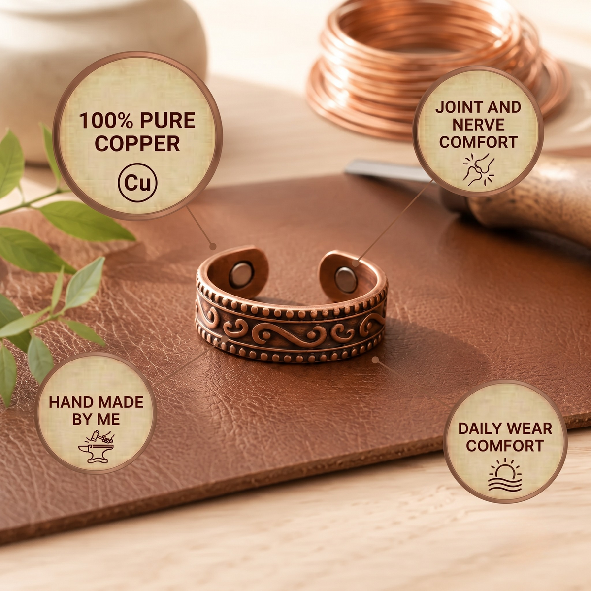 Mary's Inset Copper Ring