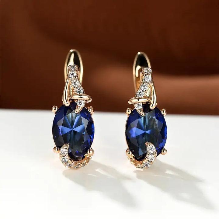 Royal Midnight Drop Earrings | Gold