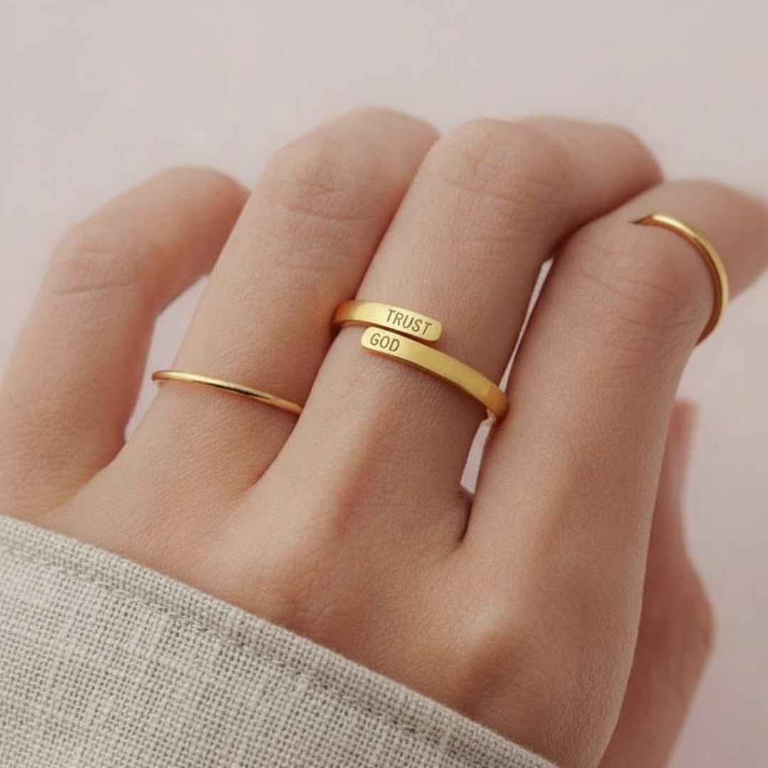 Trust God Adjustable Ring