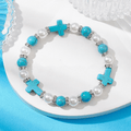 Pearl & Turquoise Cross Healing Energy Bracelet