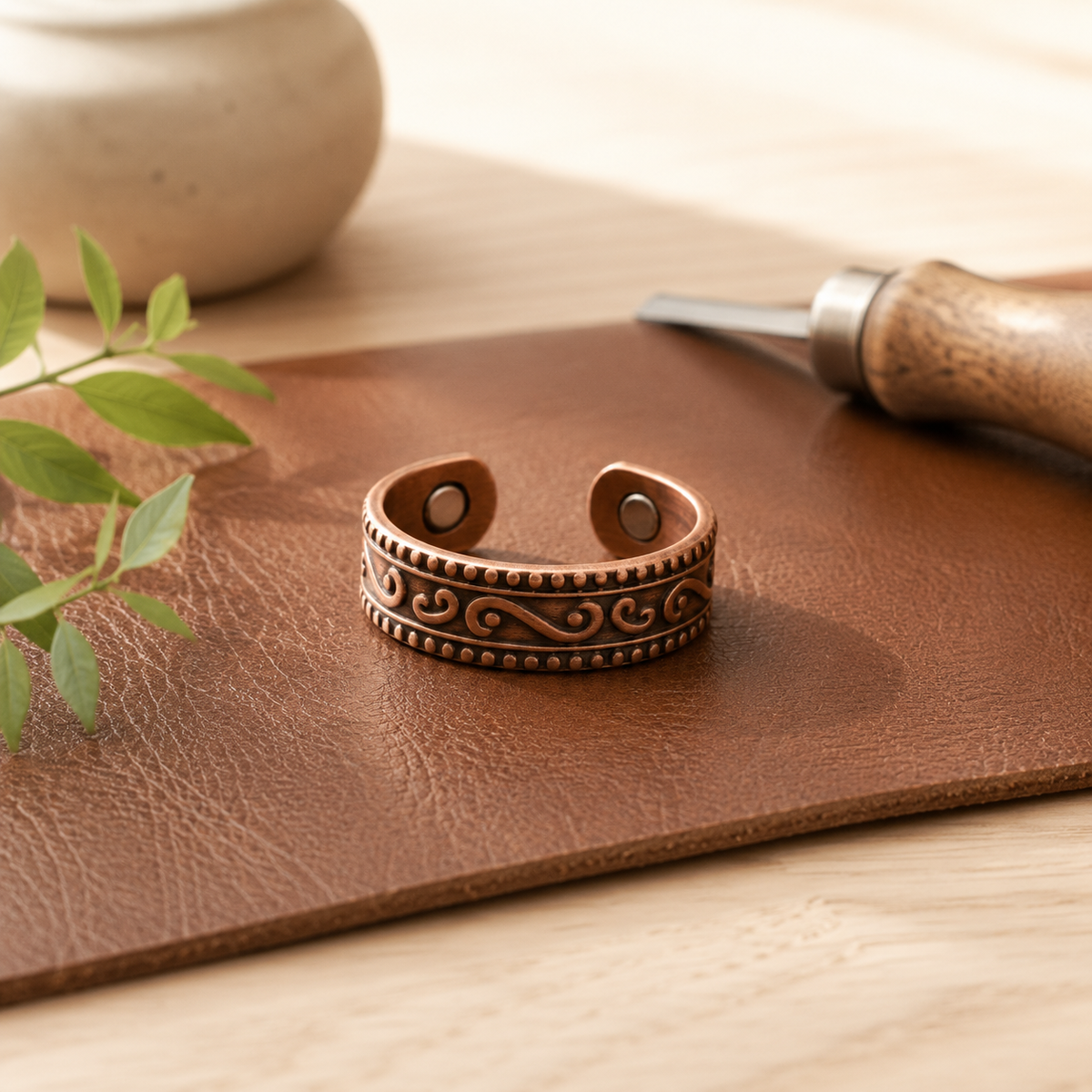 Mary's Inset Copper Ring