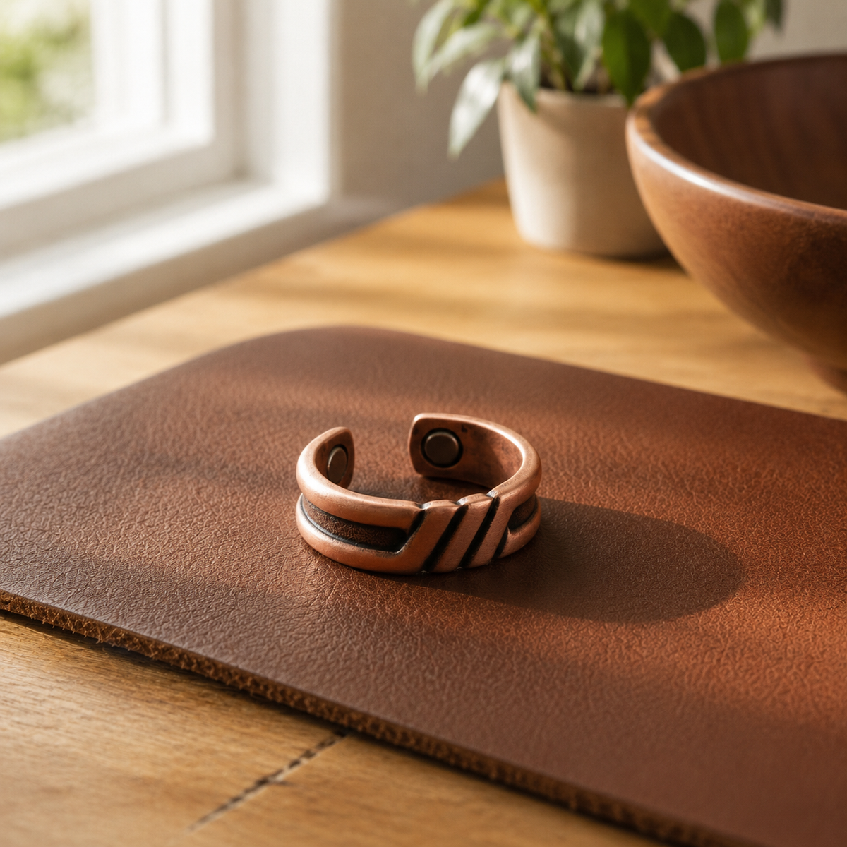 Mary's Stripe Copper Ring