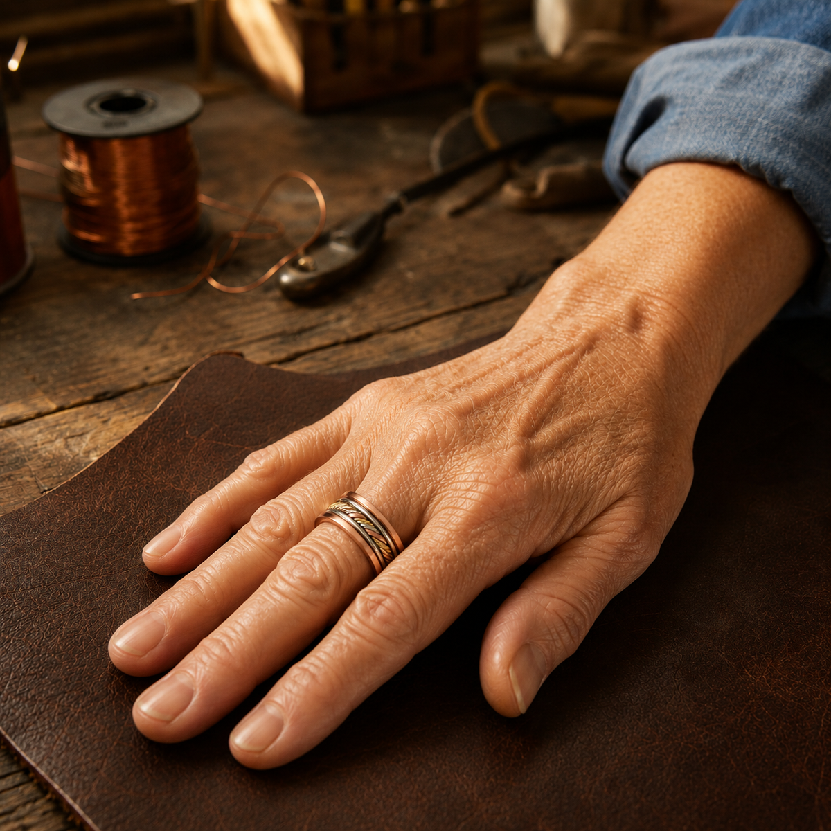 Mary's Braid Copper Ring