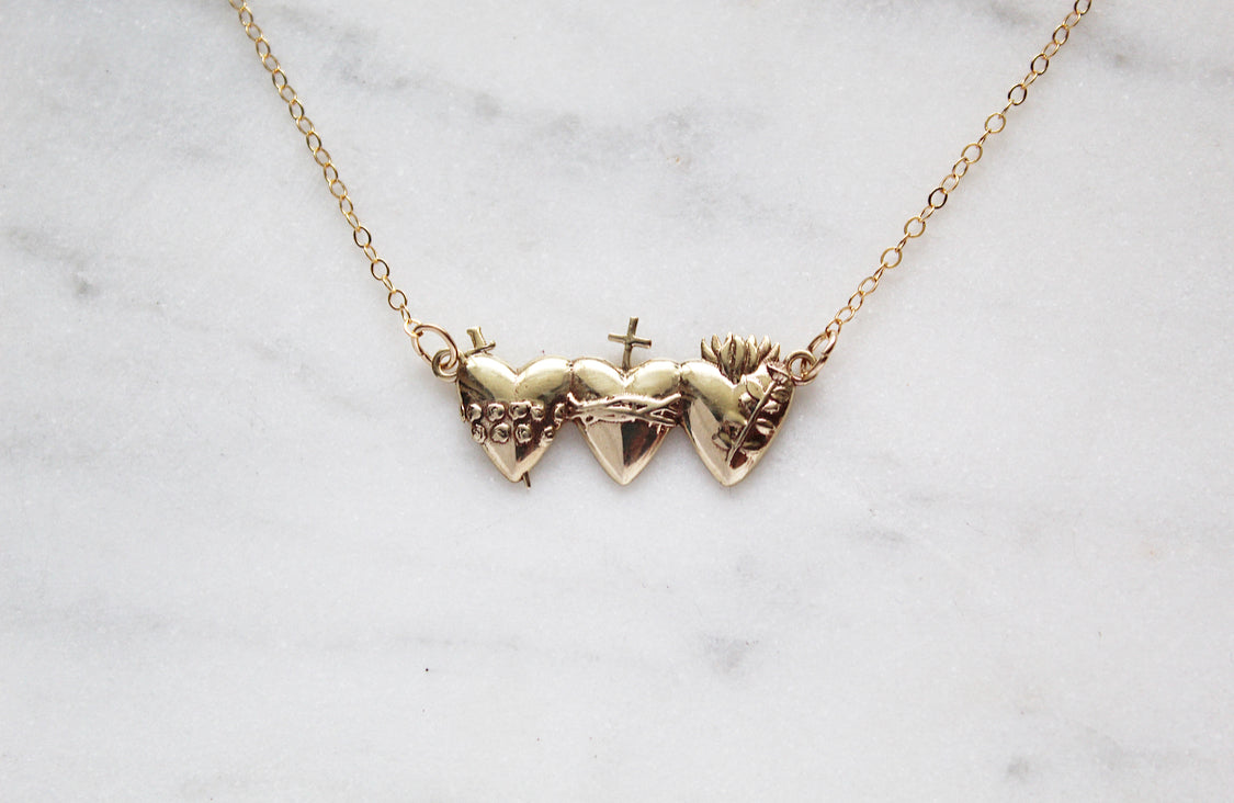 Sacred Hearts of the Holy Family Necklace