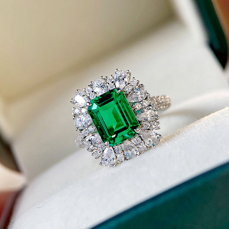 Green Cubic Zirconia Rings
