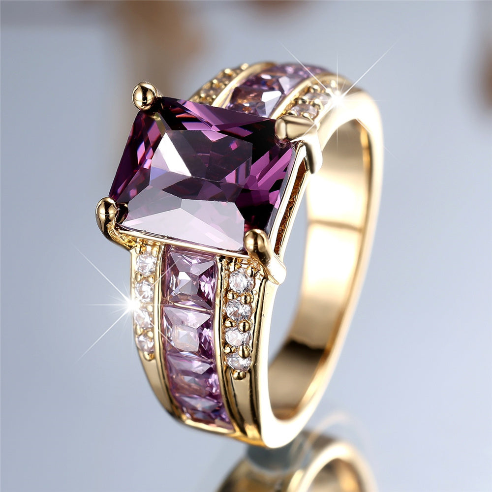Luxury Female Crystal Stone Ring