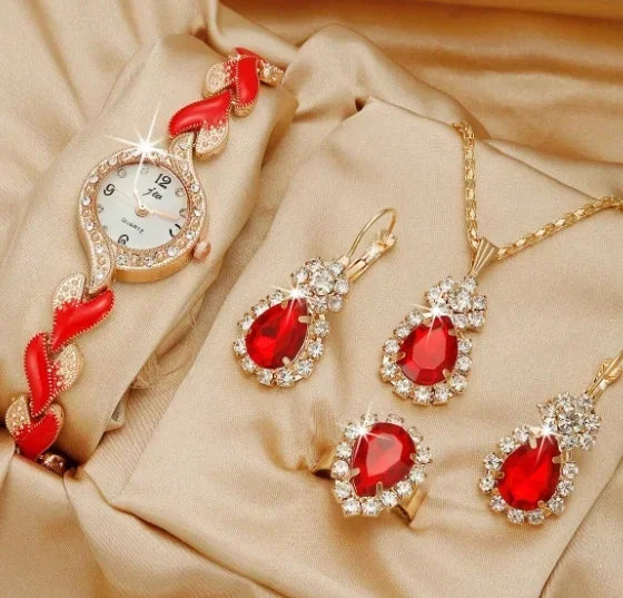 1pcs of new fashionable and trendy women's quartz watch set, which is the best choice for gifts