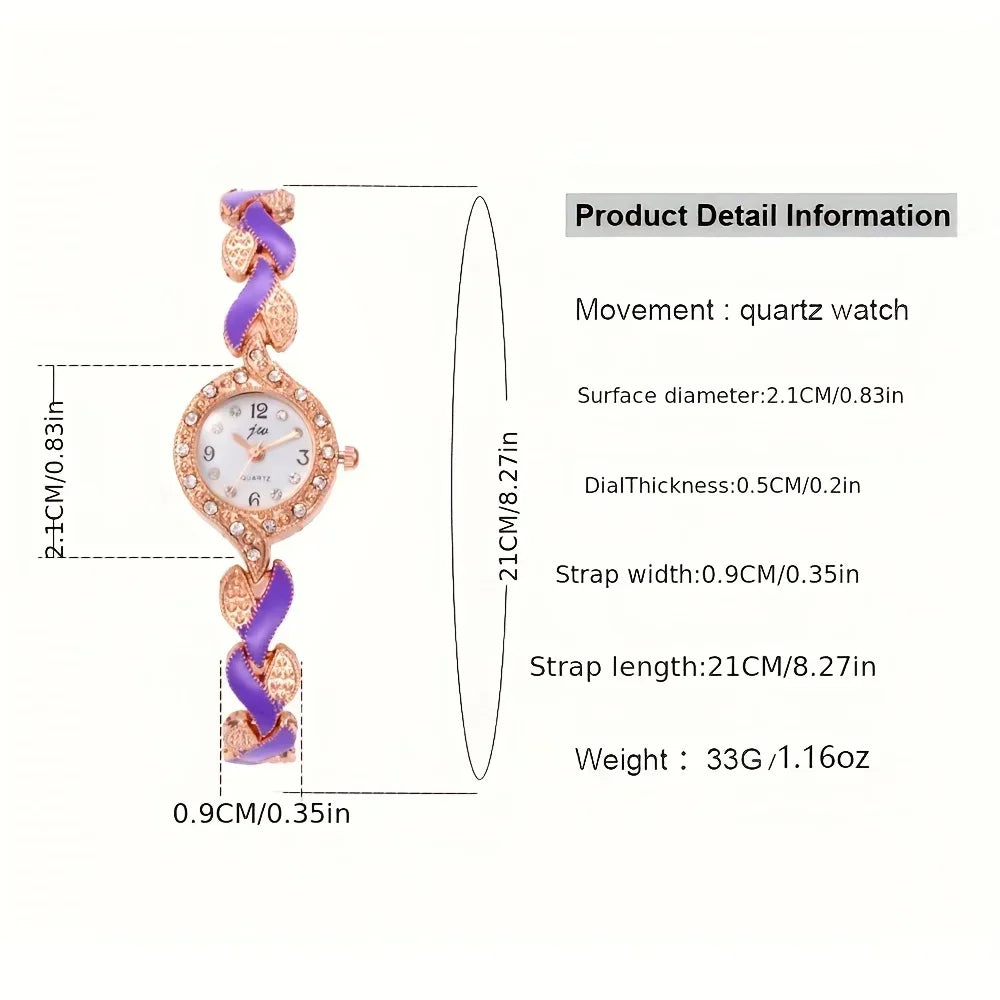 1pcs of new fashionable and trendy women's quartz watch set, which is the best choice for gifts