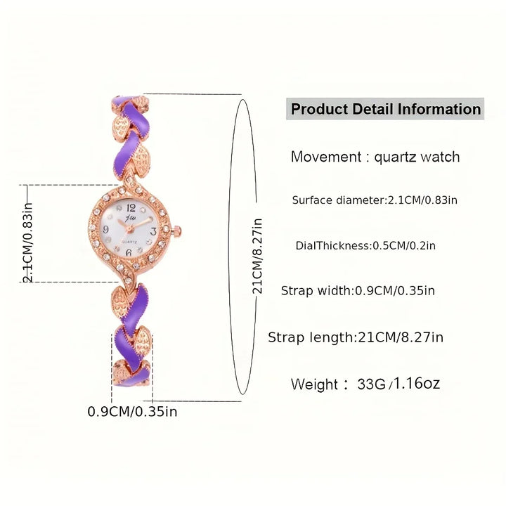 1pcs of new fashionable and trendy women's quartz watch set, which is the best choice for gifts