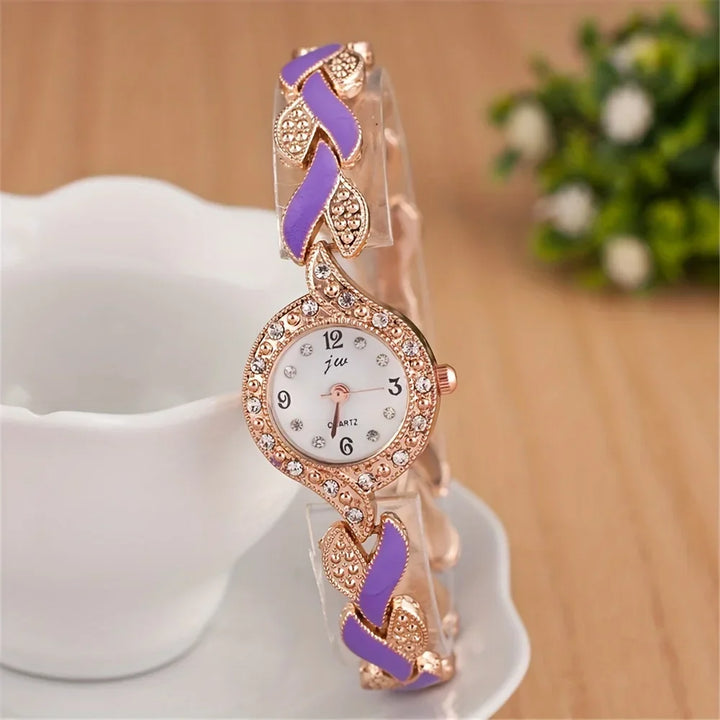 1pcs of new fashionable and trendy women's quartz watch set, which is the best choice for gifts