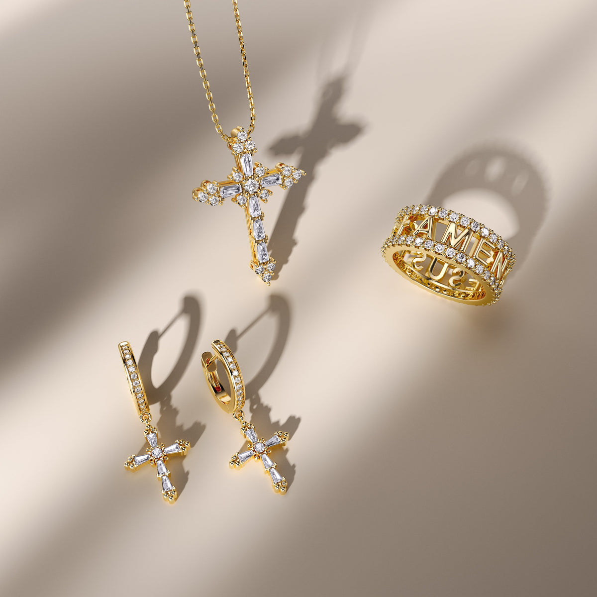 Byzantine Faith Cross Pendant Necklace