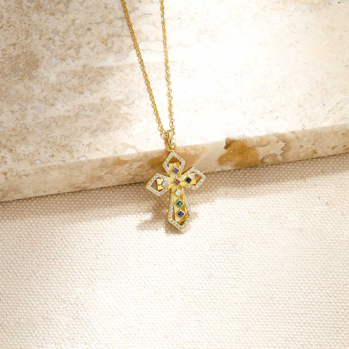 Divine Spectrum Cross Necklace