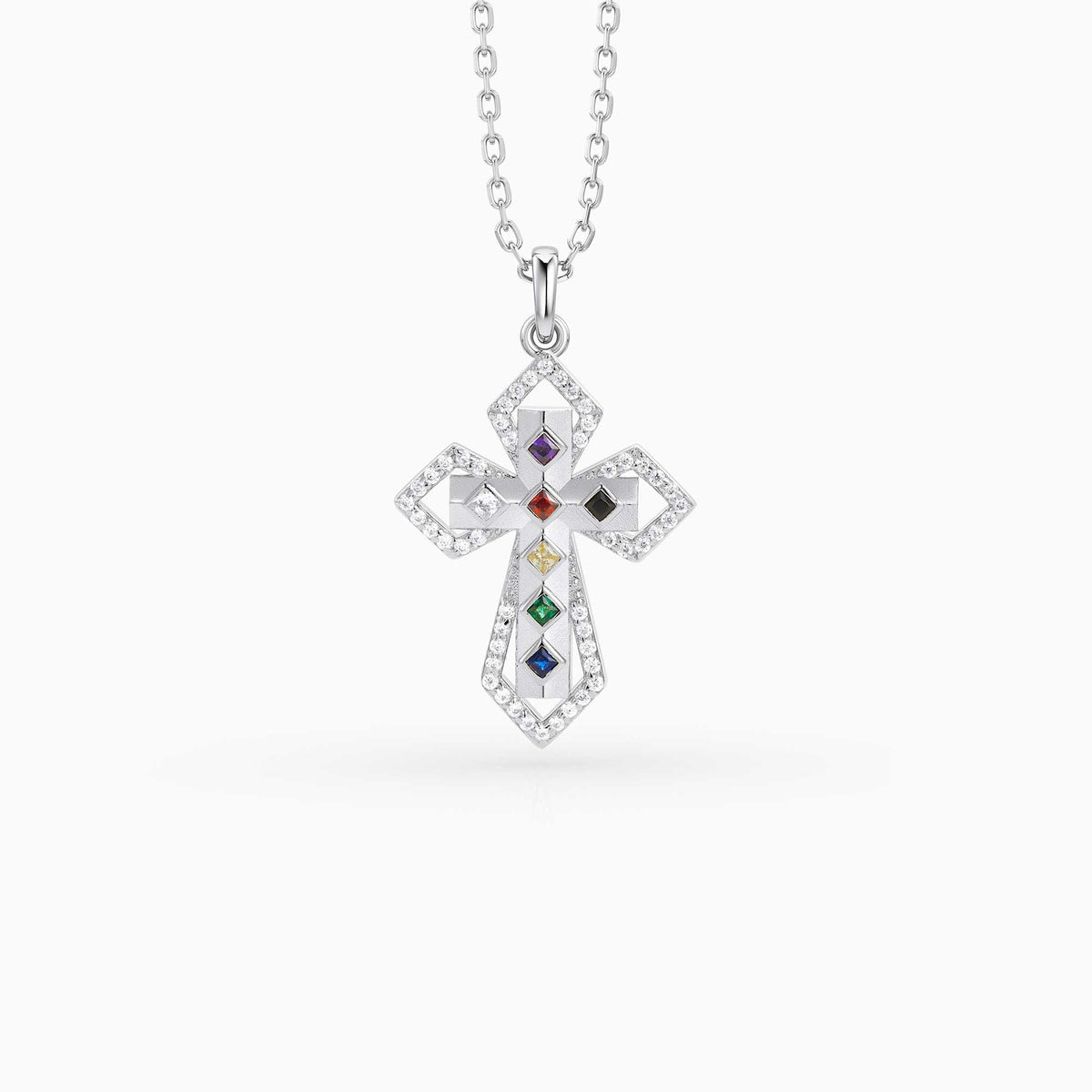 Divine Spectrum Cross Necklace