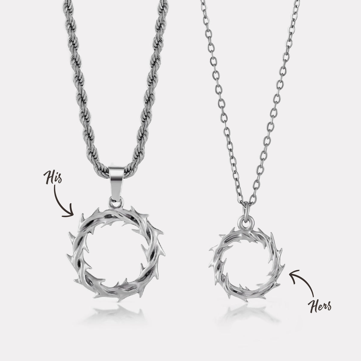 His & Hers Crown of Thorns (Silver)
