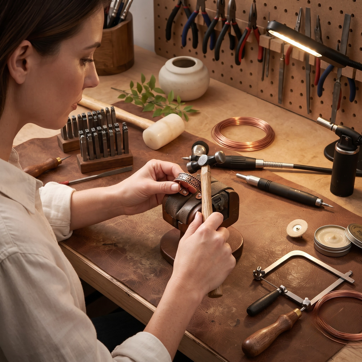 Mary's Inset Copper Ring