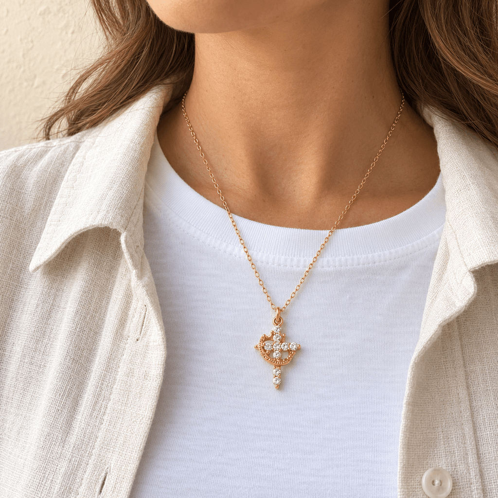 Cross & Crown Necklace