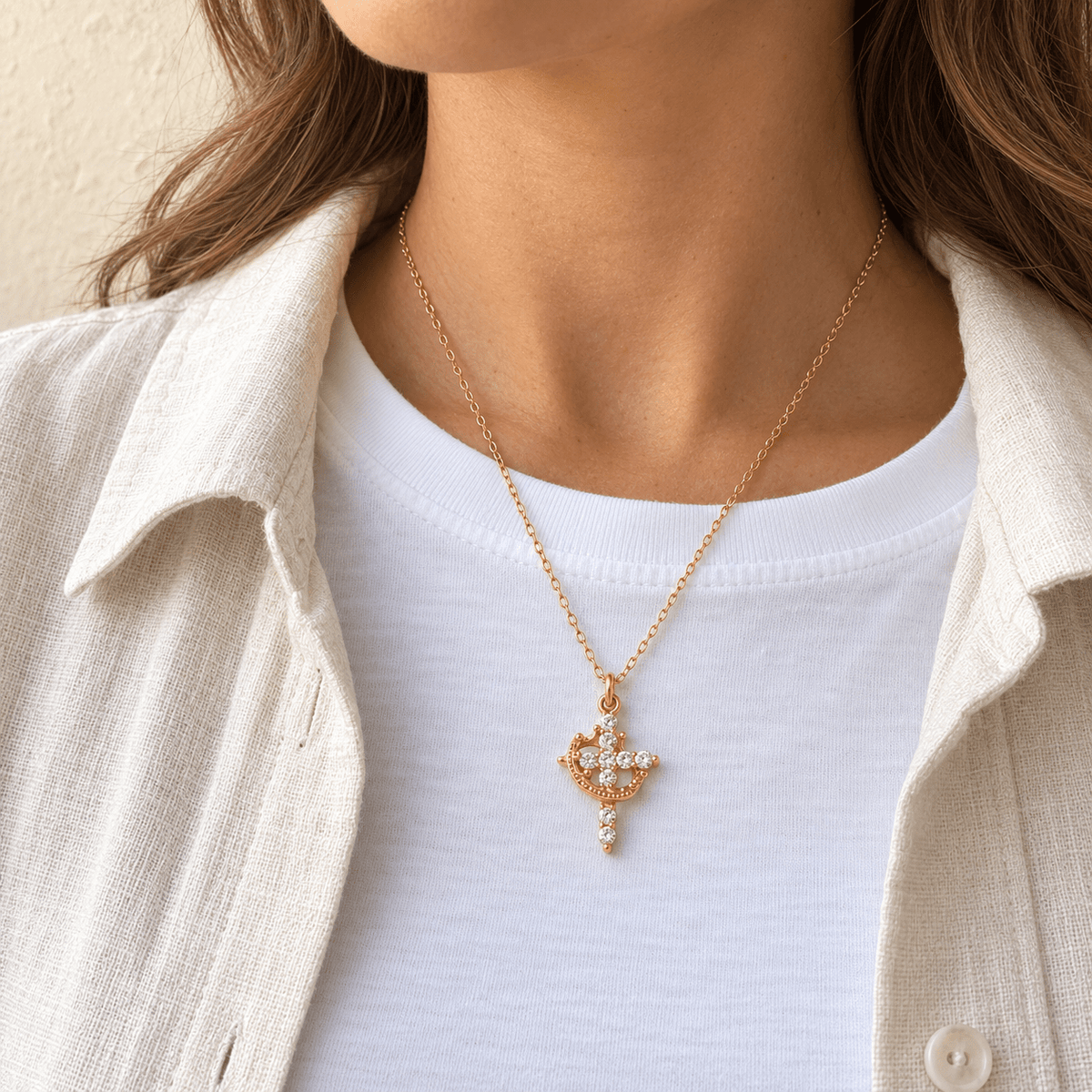 Cross & Crown Necklace