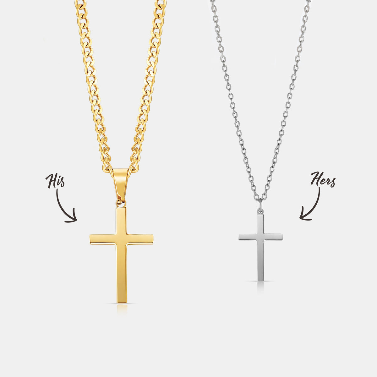 His & Hers Cross (Silver)
