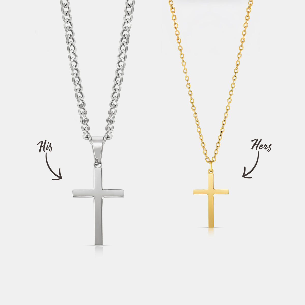 His & Hers Cross (Gold)