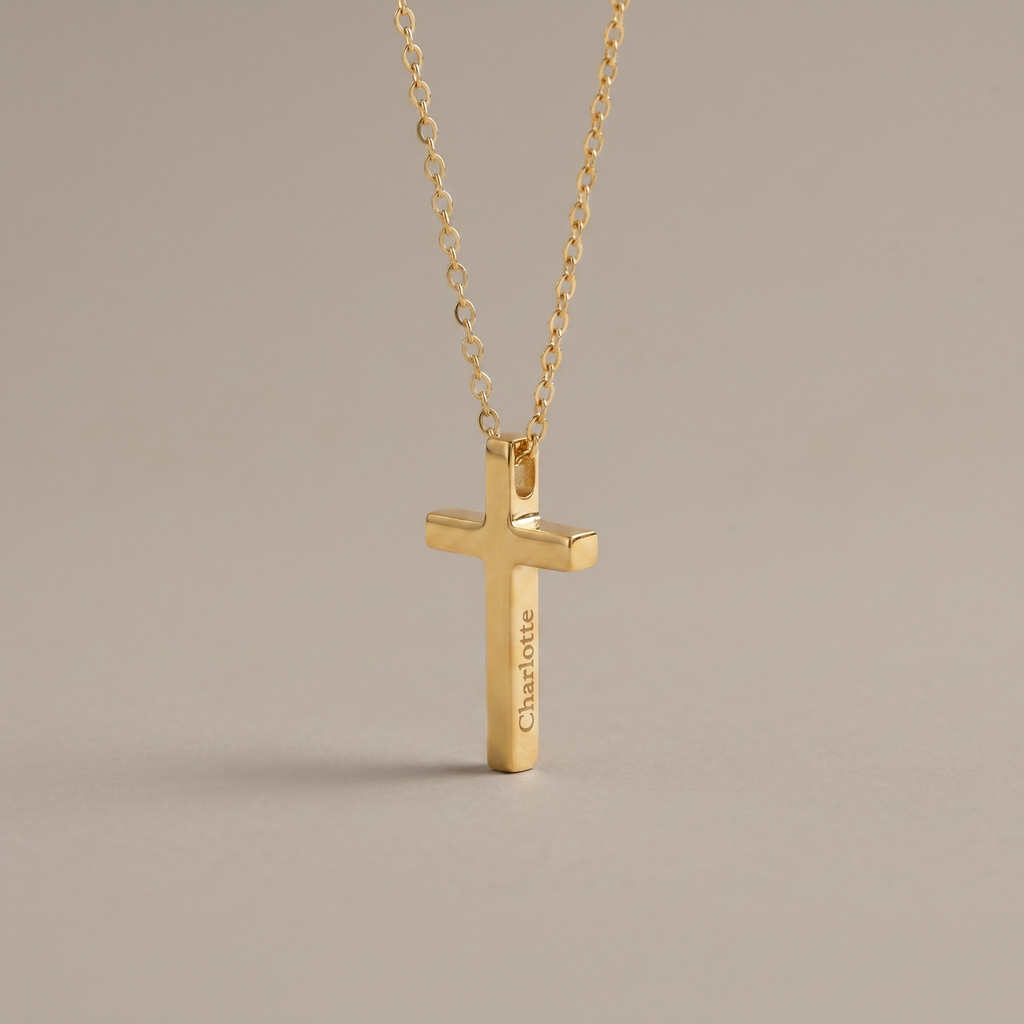 Engraved Cross Necklace
