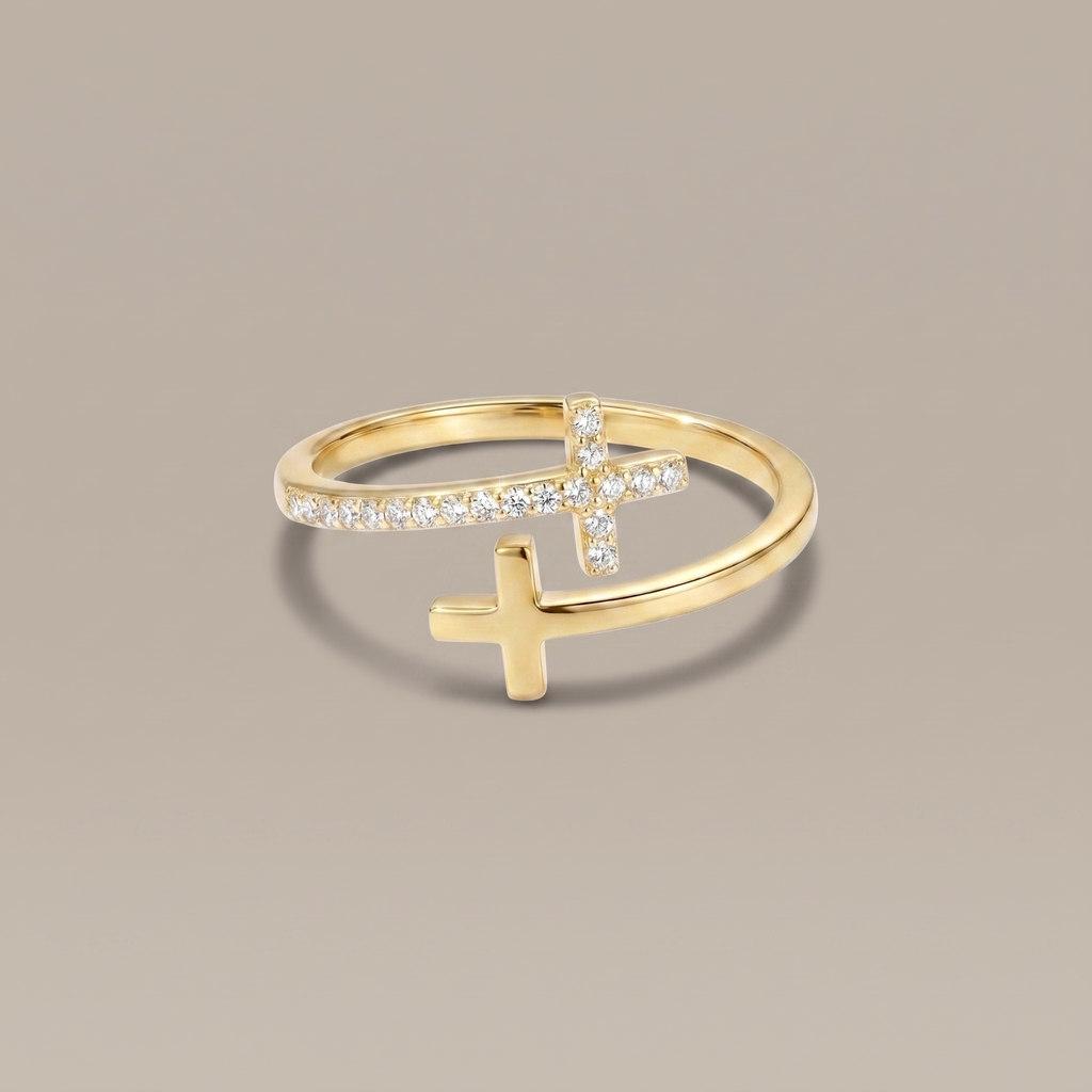 Wrapped Cross Ring