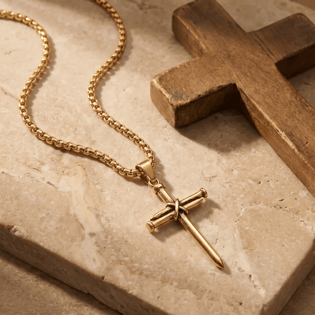 Three Nails Cross Necklace